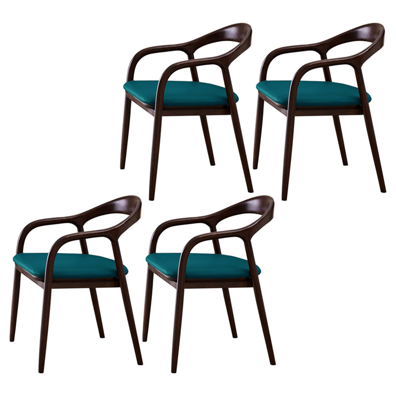 Silla de comedor minimalista con respaldo de apertura de cocina de madera maciza