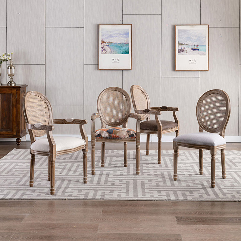Solid Wood Farmhouse Dining Room Chair Matte Finish King Louis Back Side Chair