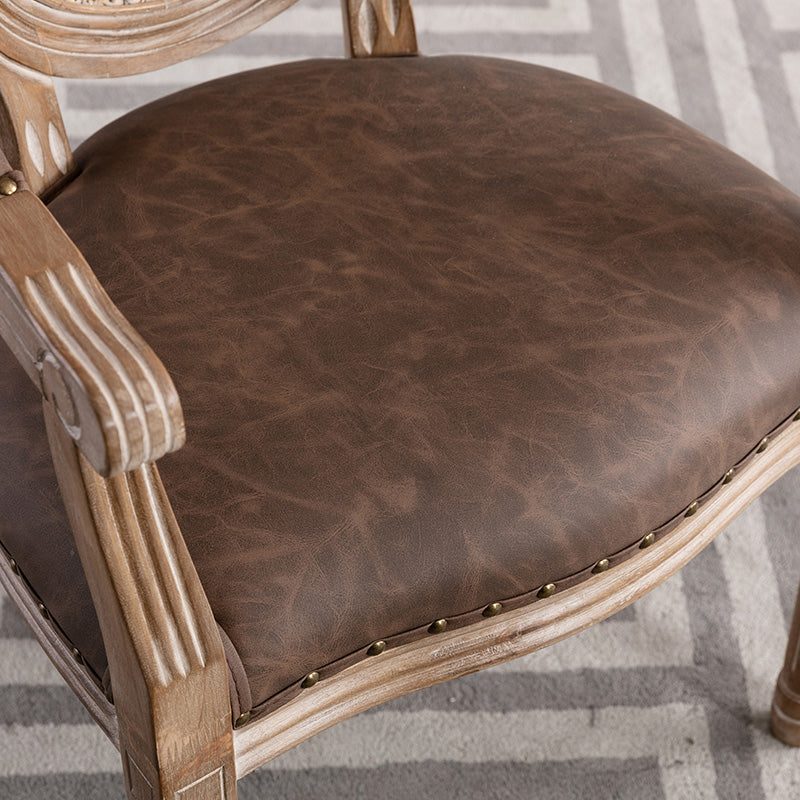 Solid Wood Farmhouse Dining Room Chair Matte Finish King Louis Back Side Chair