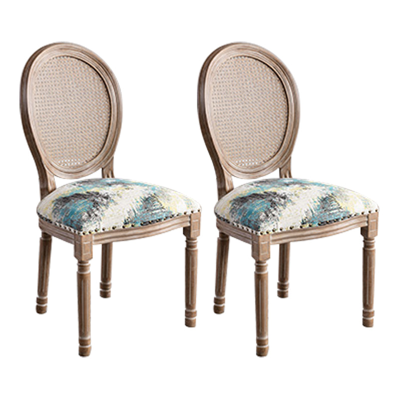 Solid Wood Farmhouse Dining Room Chair Matte Finish King Louis Back Side Chair