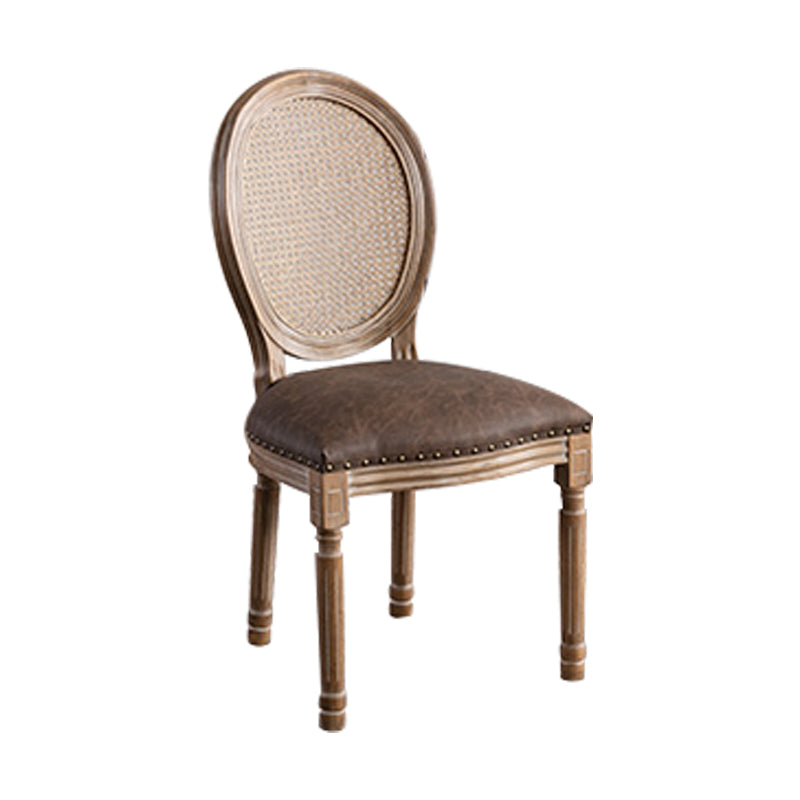 Solid Wood Farmhouse Dining Room Chair Matte Finish King Louis Back Side Chair