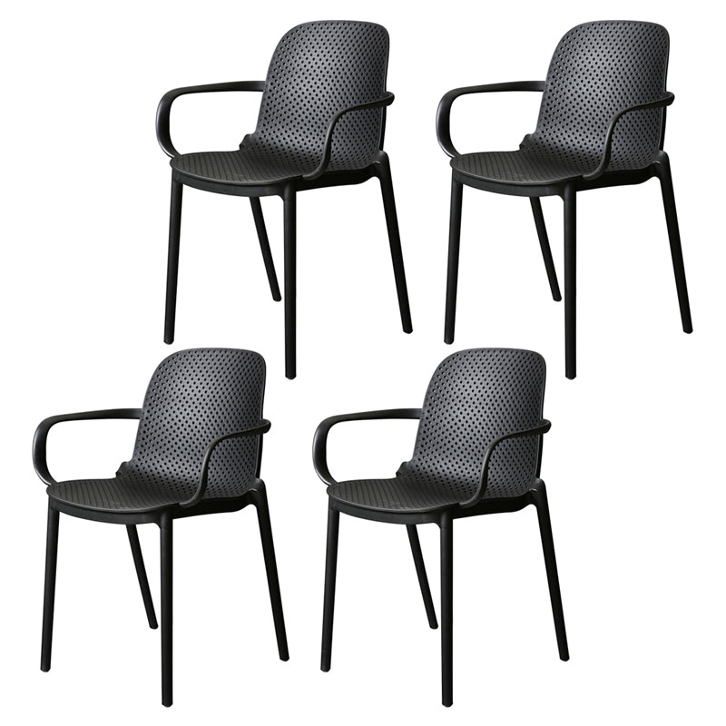 Sillón de comedor de plástico de estilo moderno Silla de comedor apilable multicolora