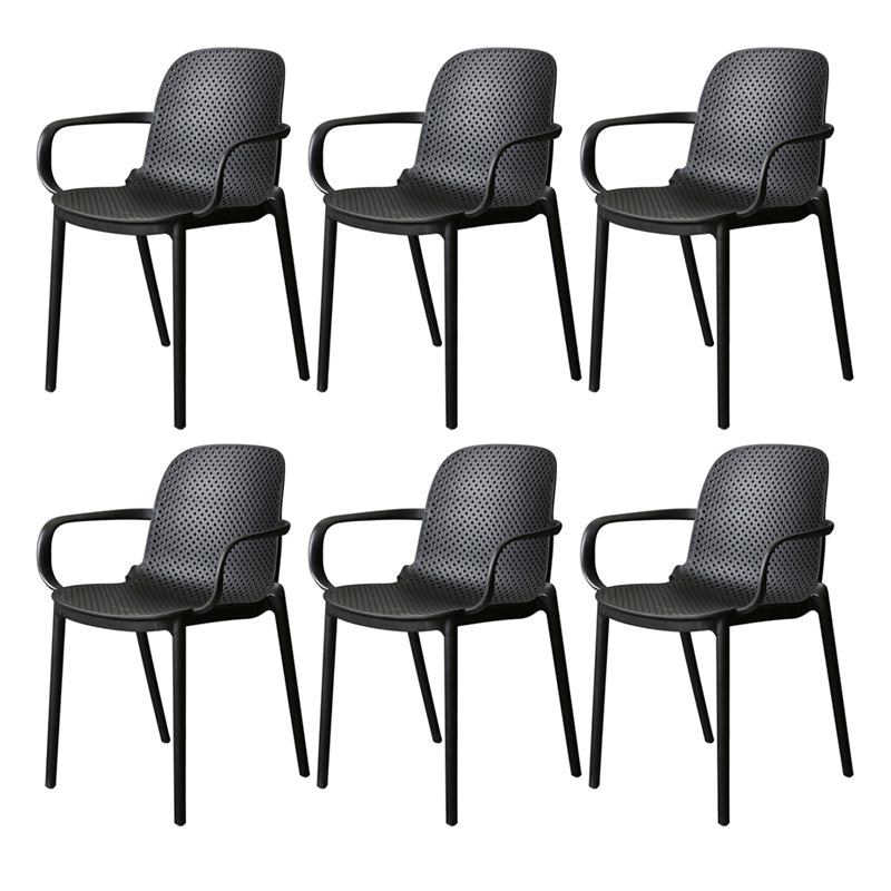 Sillón de comedor de plástico de estilo moderno Silla de comedor apilable multicolora
