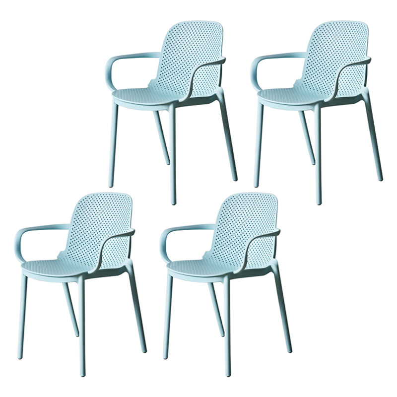 Sillón de comedor de plástico de estilo moderno Silla de comedor apilable multicolora