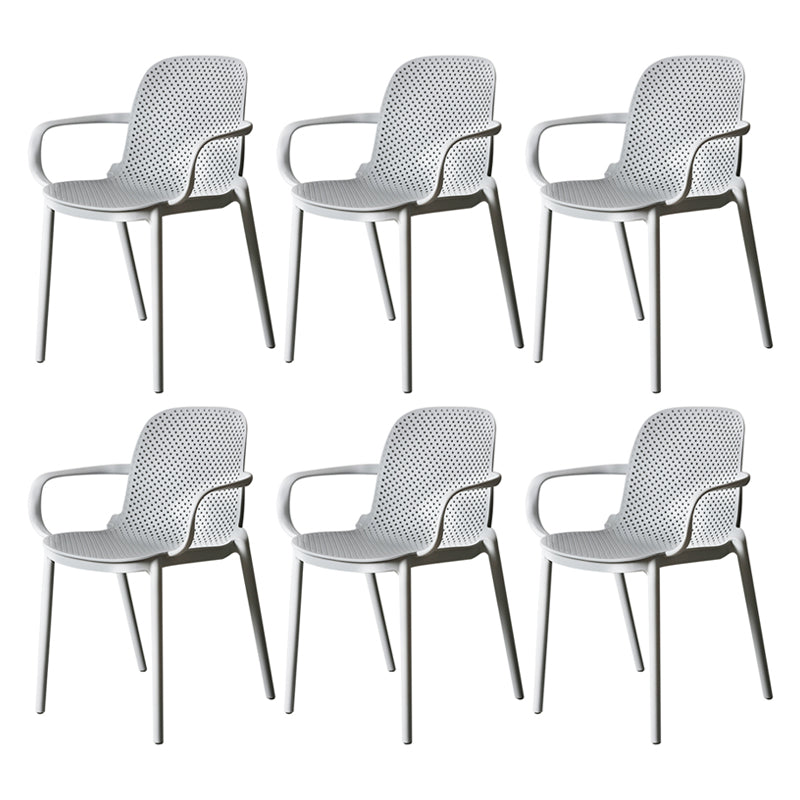 Sillón de comedor de plástico de estilo moderno Silla de comedor apilable multicolora