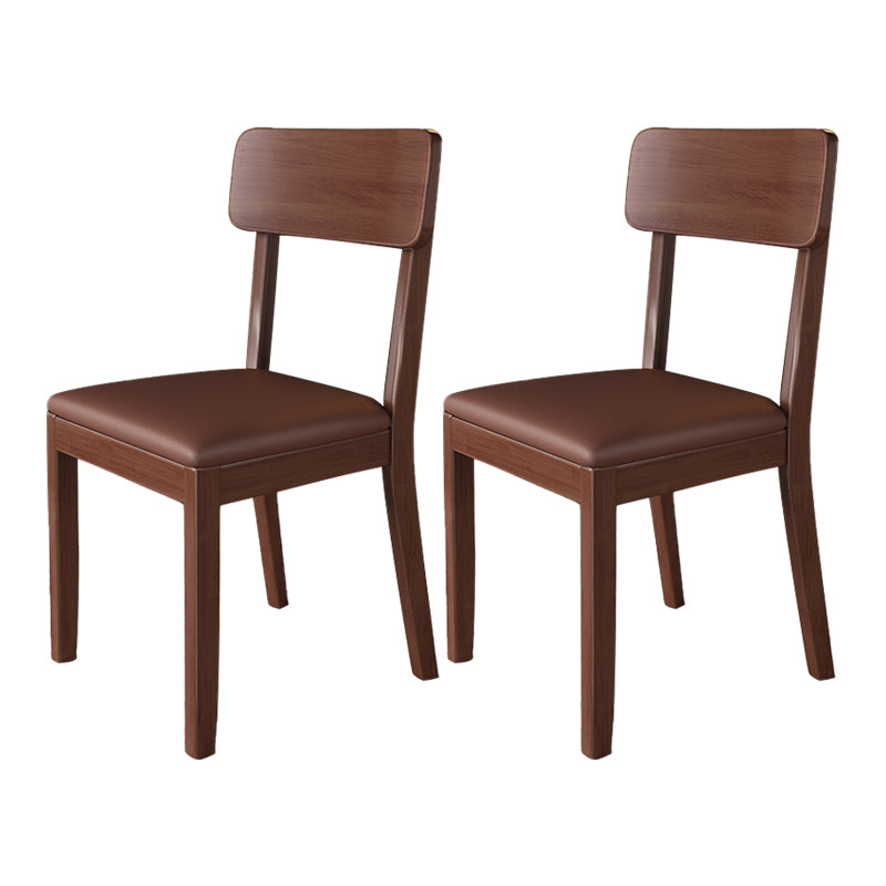 Chaise de salle à manger carrée de cuisine moderne, chaise sans bras latérale à dossier ouvert