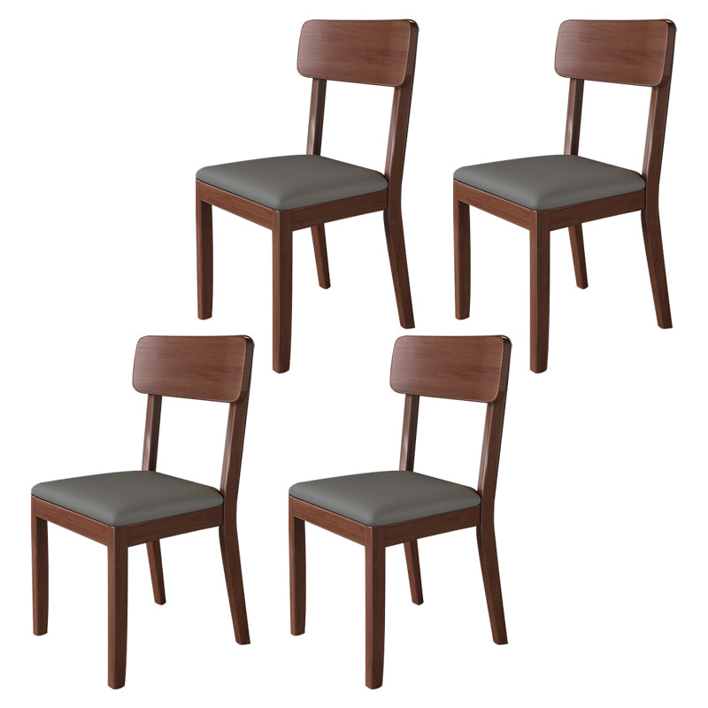 Chaise de salle à manger carrée de cuisine moderne, chaise sans bras latérale à dossier ouvert