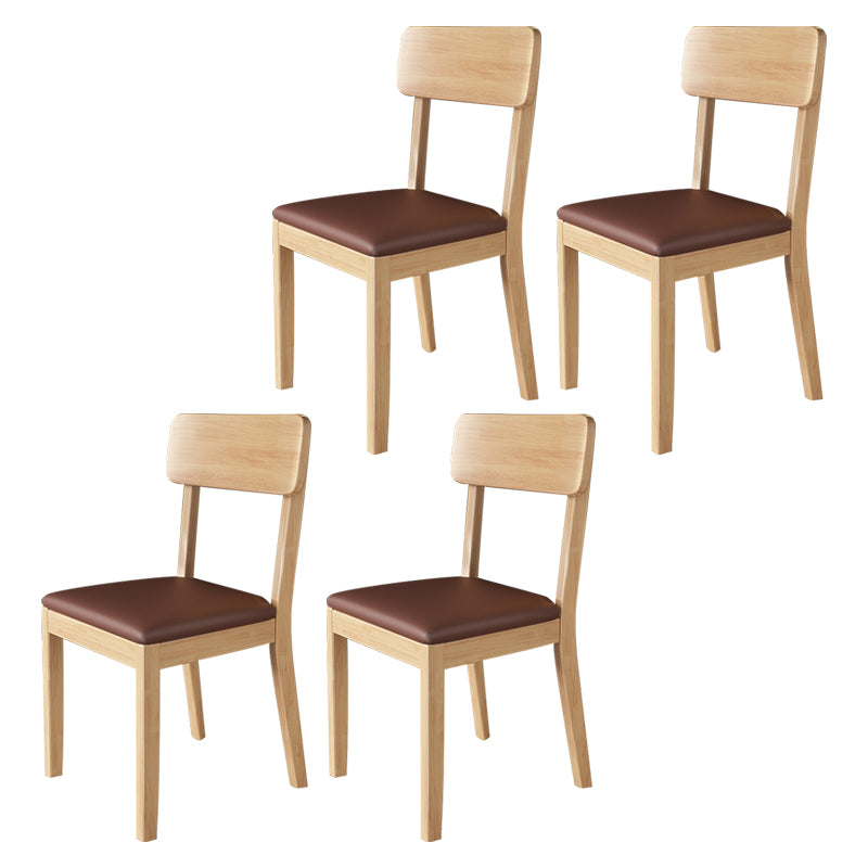Chaise de salle à manger carrée de cuisine moderne, chaise sans bras latérale à dossier ouvert