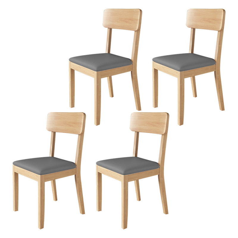 Chaise de salle à manger carrée de cuisine moderne, chaise sans bras latérale à dossier ouvert