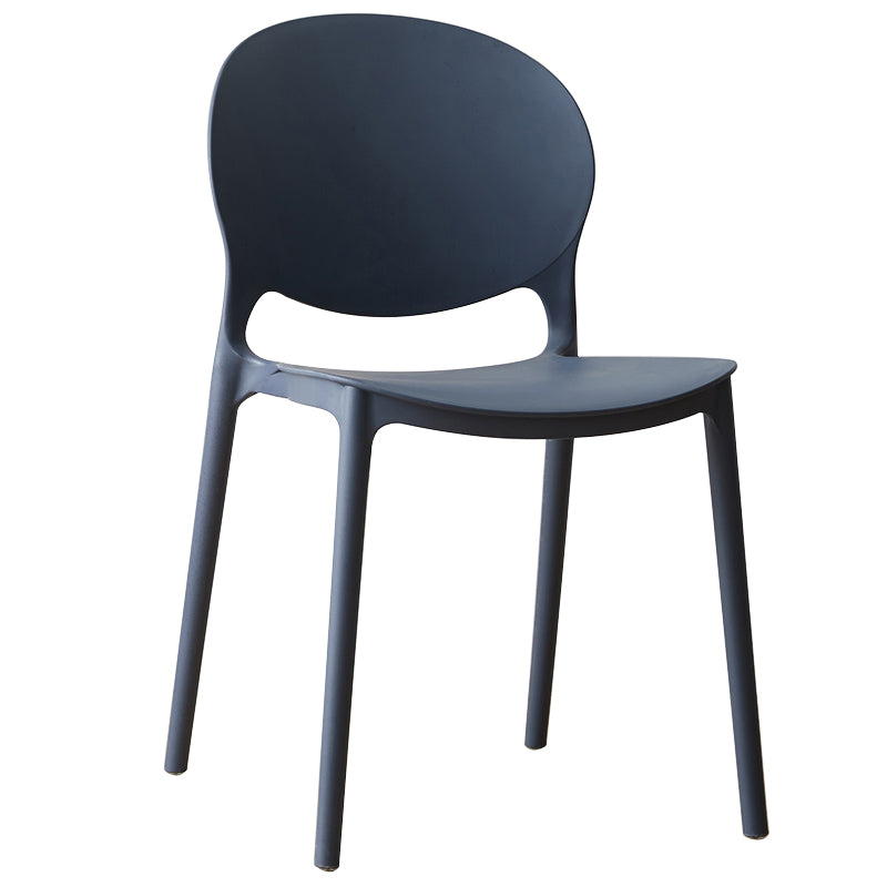 Chaise de salle à manger scandinave en plastique, chaise latérale à dossier ouvert avec 4 pieds pour usage domestique