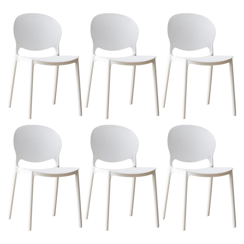 Chaise de salle à manger scandinave en plastique, chaise latérale à dossier ouvert avec 4 pieds pour usage domestique
