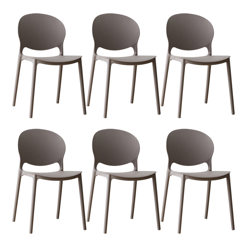 Chaise de salle à manger scandinave en plastique, chaise latérale à dossier ouvert avec 4 pieds pour usage domestique