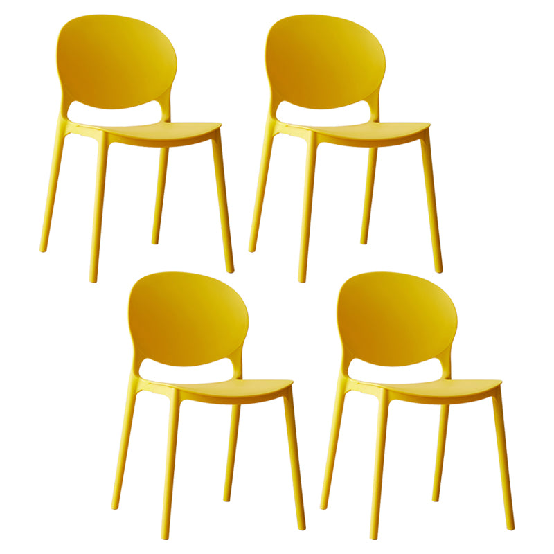 Chaise de salle à manger scandinave en plastique, chaise latérale à dossier ouvert avec 4 pieds pour usage domestique