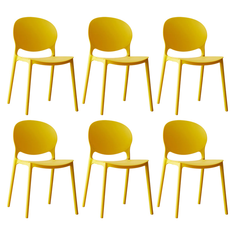 Chaise de salle à manger scandinave en plastique, chaise latérale à dossier ouvert avec 4 pieds pour usage domestique