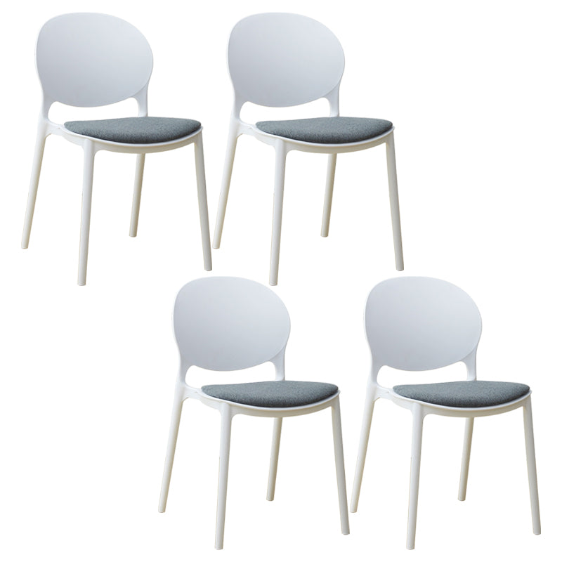 Chaise de salle à manger scandinave en plastique, chaise latérale à dossier ouvert avec 4 pieds pour usage domestique