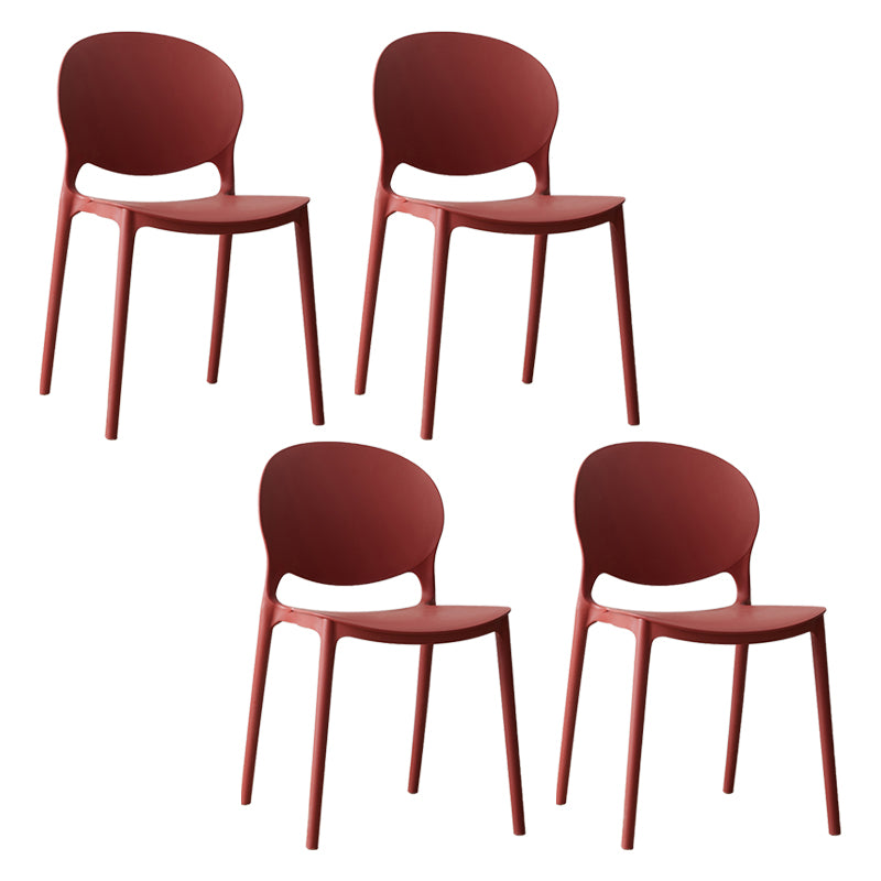 Chaise de salle à manger scandinave en plastique, chaise latérale à dossier ouvert avec 4 pieds pour usage domestique
