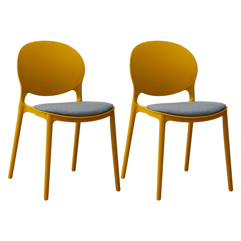 Chaise de salle à manger scandinave en plastique, chaise latérale à dossier ouvert avec 4 pieds pour usage domestique