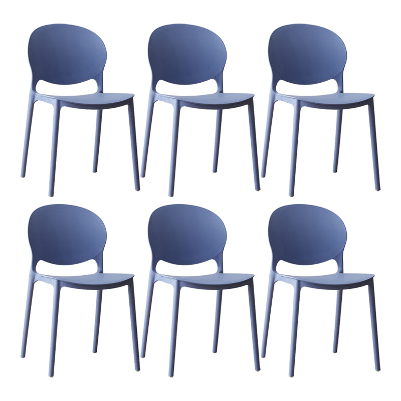 Chaise de salle à manger scandinave en plastique, chaise latérale à dossier ouvert avec 4 pieds pour usage domestique