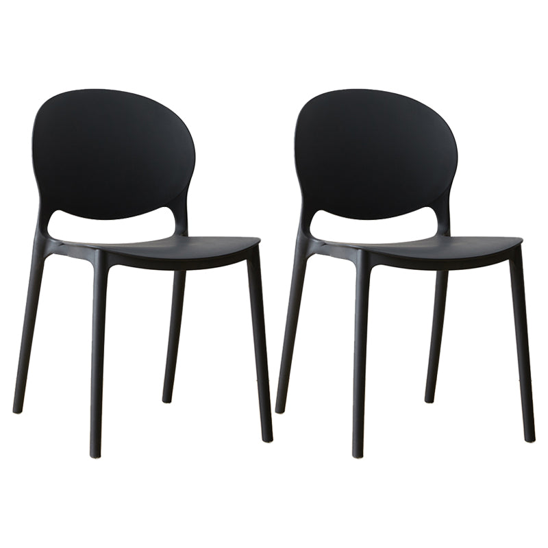 Chaise de salle à manger scandinave en plastique, chaise latérale à dossier ouvert avec 4 pieds pour usage domestique