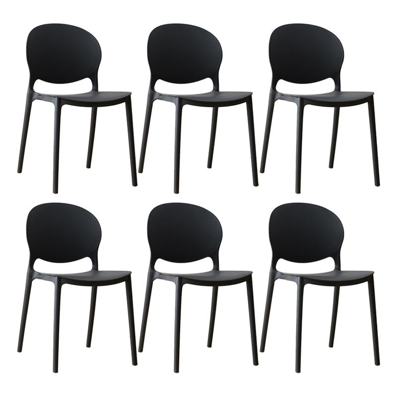 Chaise de salle à manger scandinave en plastique, chaise latérale à dossier ouvert avec 4 pieds pour usage domestique