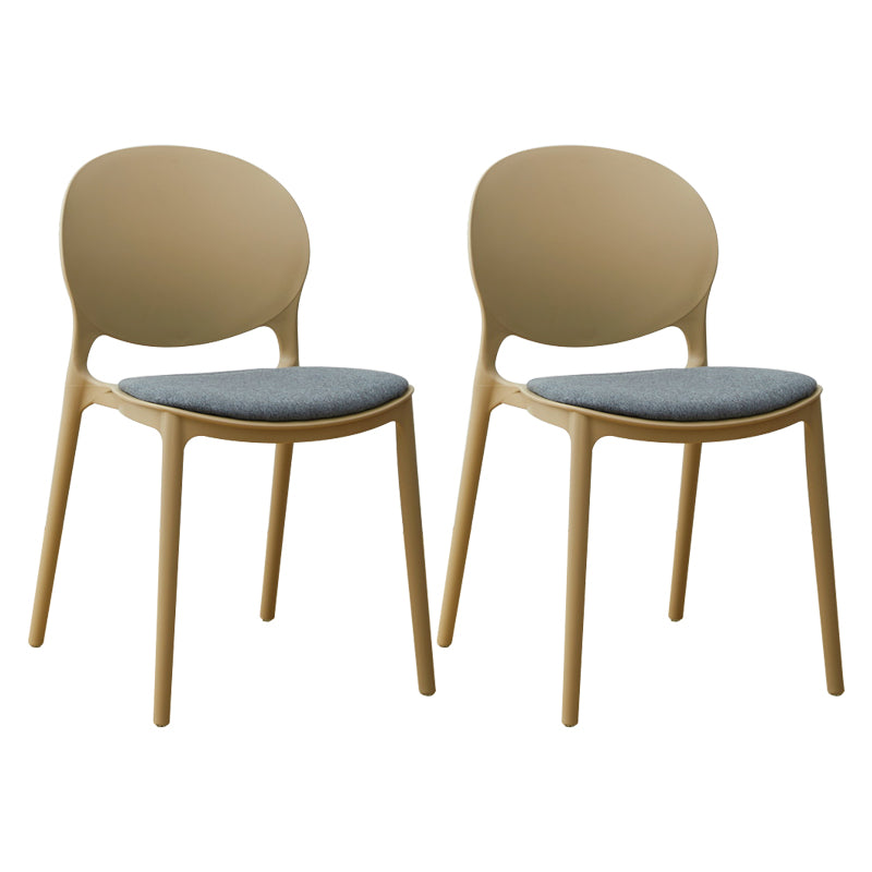 Chaise de salle à manger scandinave en plastique, chaise latérale à dossier ouvert avec 4 pieds pour usage domestique