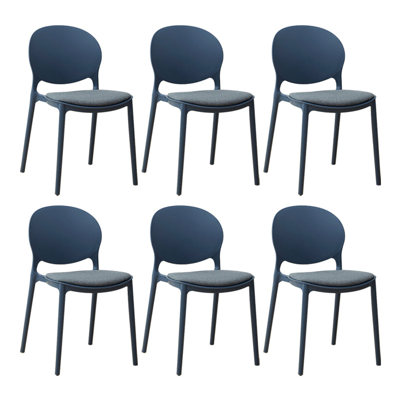 Chaise de salle à manger scandinave en plastique, chaise latérale à dossier ouvert avec 4 pieds pour usage domestique