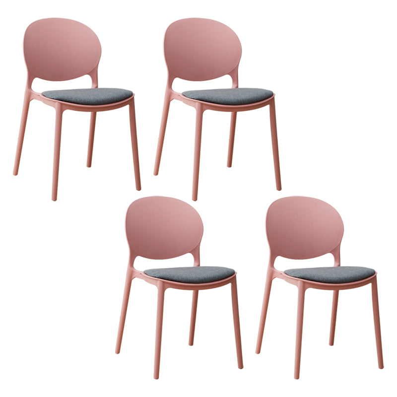 Chaise de salle à manger scandinave en plastique, chaise latérale à dossier ouvert avec 4 pieds pour usage domestique