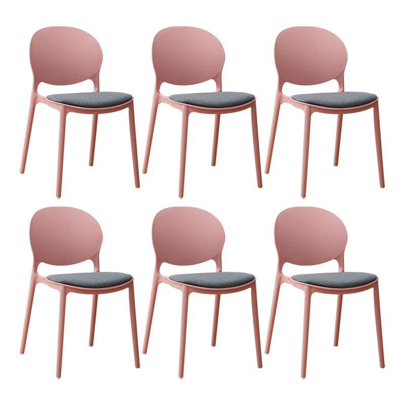 Chaise de salle à manger scandinave en plastique, chaise latérale à dossier ouvert avec 4 pieds pour usage domestique