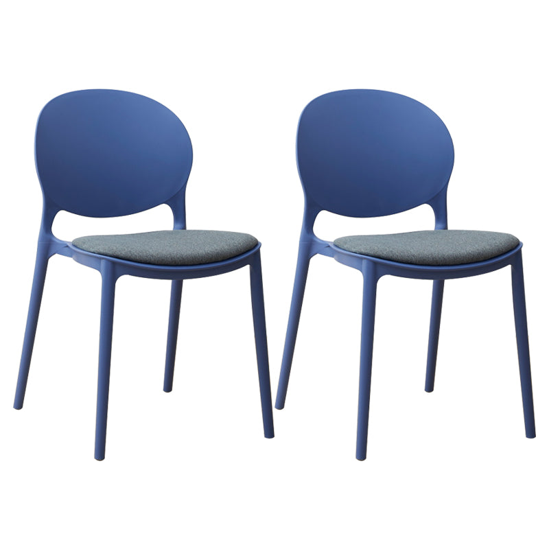 Chaise de salle à manger scandinave en plastique, chaise latérale à dossier ouvert avec 4 pieds pour usage domestique