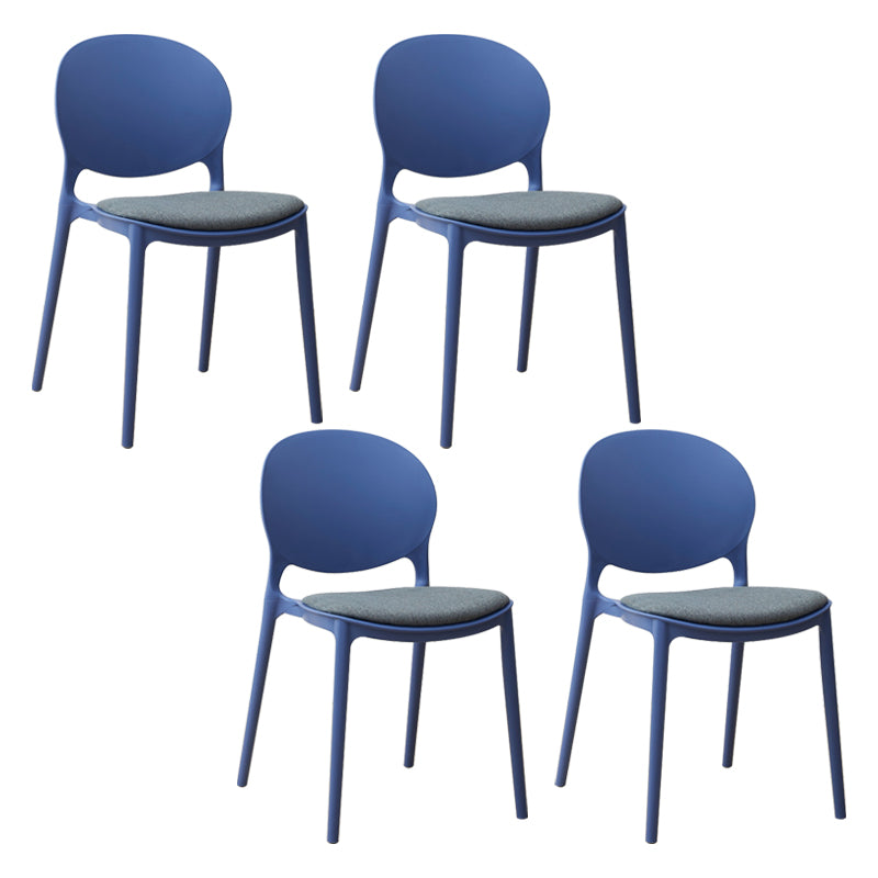 Chaise de salle à manger scandinave en plastique, chaise latérale à dossier ouvert avec 4 pieds pour usage domestique