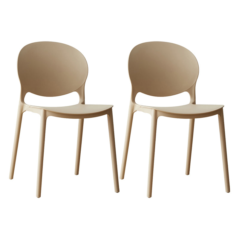 Chaise de salle à manger scandinave en plastique, chaise latérale à dossier ouvert avec 4 pieds pour usage domestique