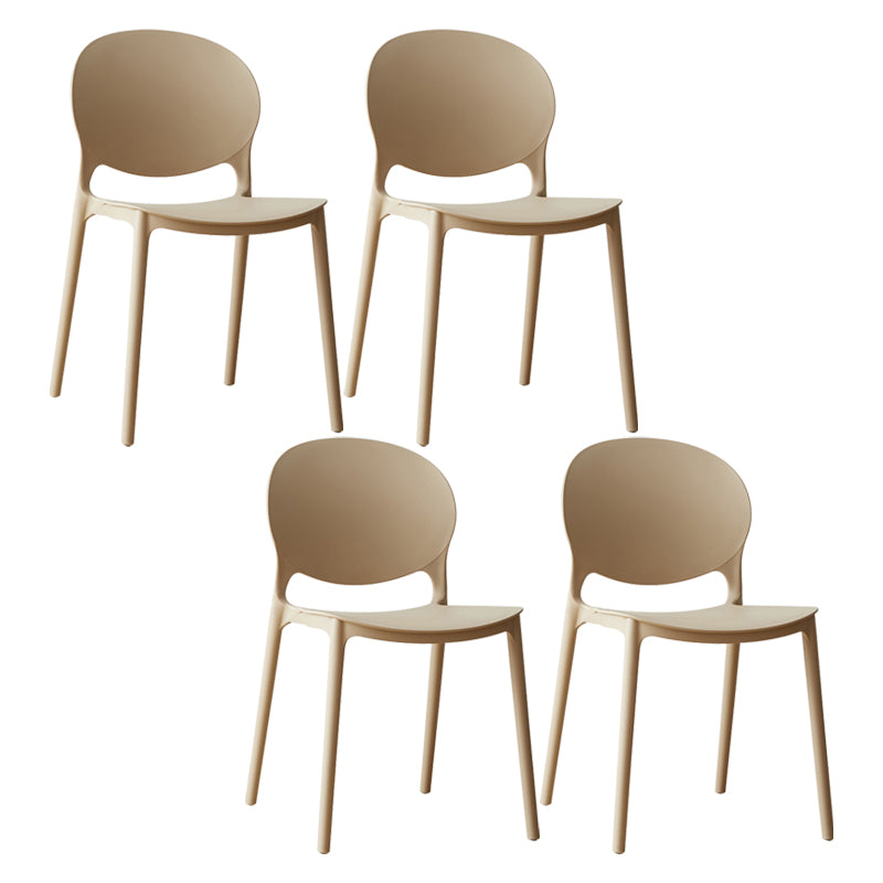 Chaise de salle à manger scandinave en plastique, chaise latérale à dossier ouvert avec 4 pieds pour usage domestique