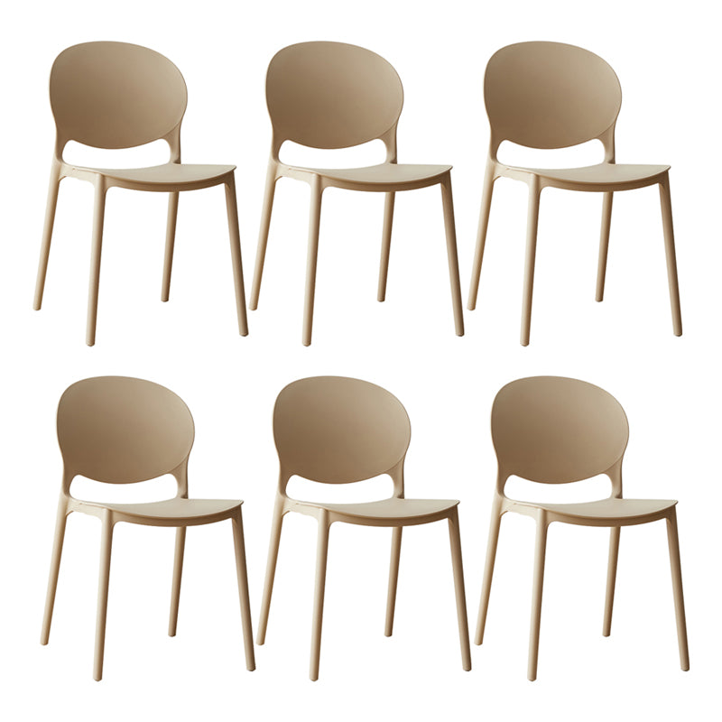 Chaise de salle à manger scandinave en plastique, chaise latérale à dossier ouvert avec 4 pieds pour usage domestique