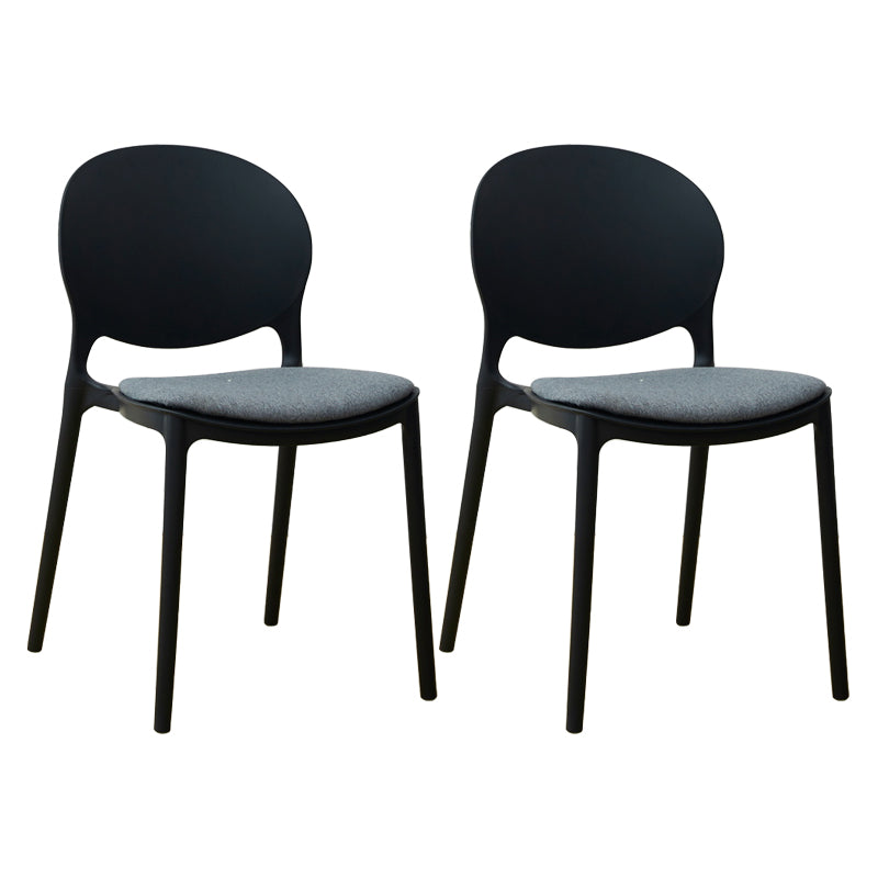 Chaise de salle à manger scandinave en plastique, chaise latérale à dossier ouvert avec 4 pieds pour usage domestique
