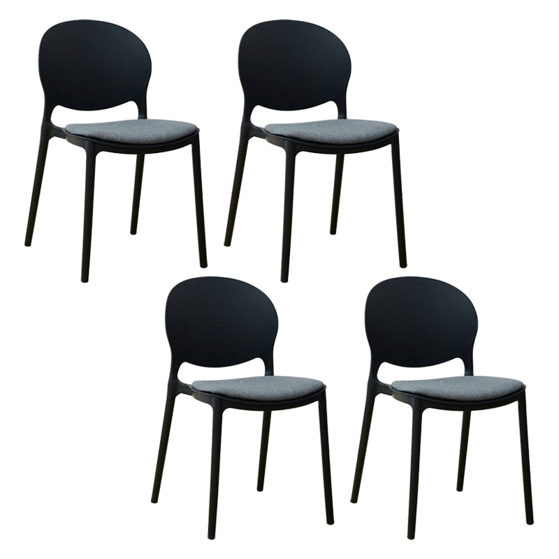 Chaise de salle à manger scandinave en plastique, chaise latérale à dossier ouvert avec 4 pieds pour usage domestique