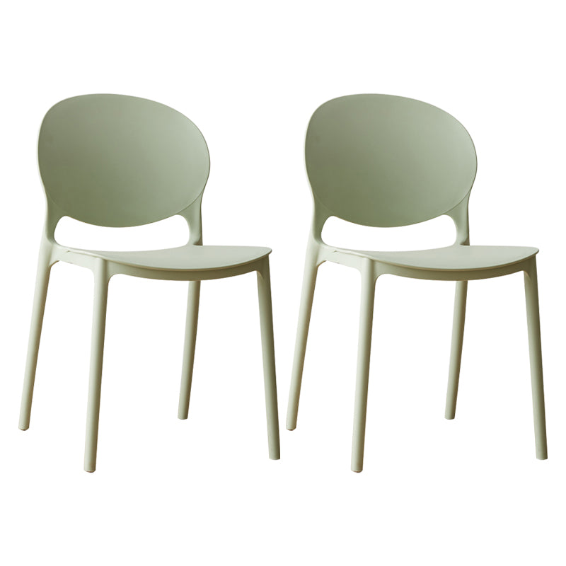 Chaise de salle à manger scandinave en plastique, chaise latérale à dossier ouvert avec 4 pieds pour usage domestique