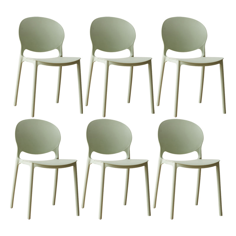 Chaise de salle à manger scandinave en plastique, chaise latérale à dossier ouvert avec 4 pieds pour usage domestique