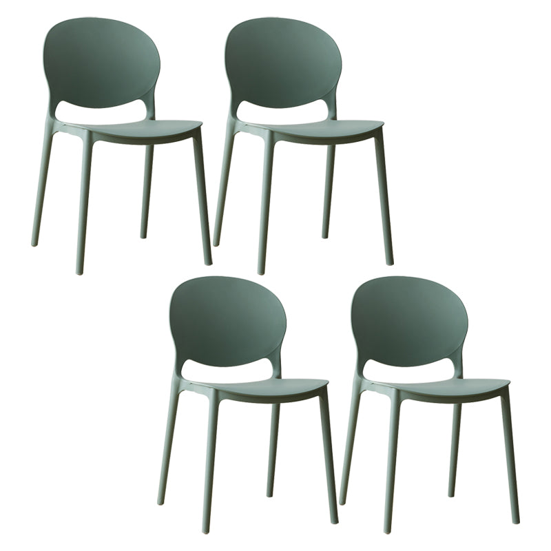 Chaise de salle à manger scandinave en plastique, chaise latérale à dossier ouvert avec 4 pieds pour usage domestique