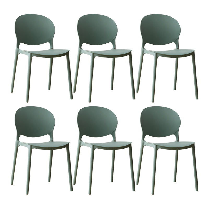 Chaise de salle à manger scandinave en plastique, chaise latérale à dossier ouvert avec 4 pieds pour usage domestique