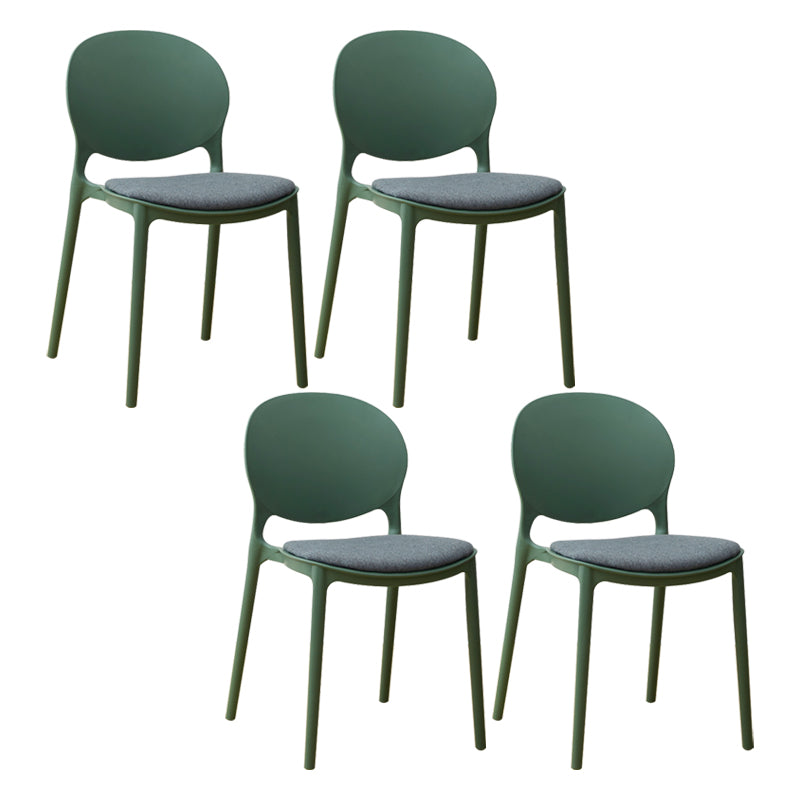 Chaise de salle à manger scandinave en plastique, chaise latérale à dossier ouvert avec 4 pieds pour usage domestique