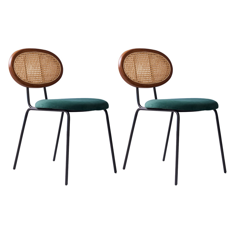 Nordic Style Armless Metal Dining Chairs Open Back Dining Side Chair for Home Use