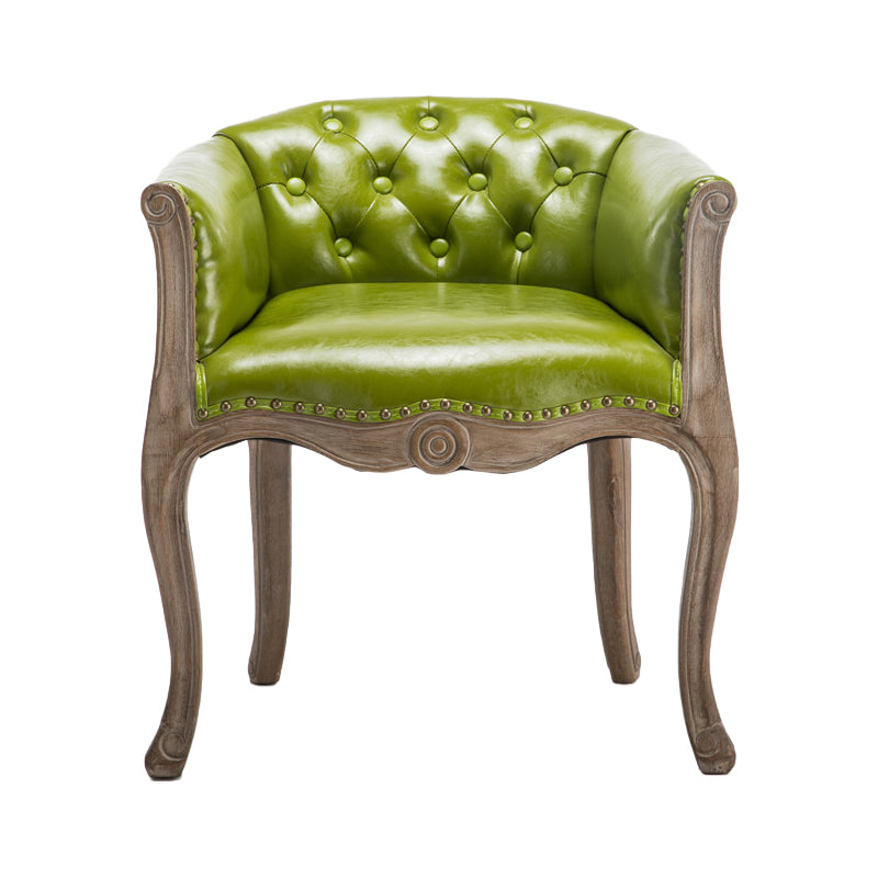 Upholstered Dining Arm Chair Tufted Dining Armchairs with Rubberwood Legs