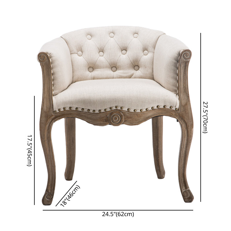 Fauteuil de salle à manger rembourré Fauteuils de salle à manger capitonnés avec pieds en bois d'hévéa
