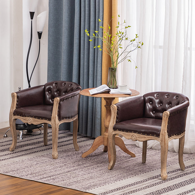 Fauteuil de salle à manger rembourré Fauteuils de salle à manger capitonnés avec pieds en bois d'hévéa