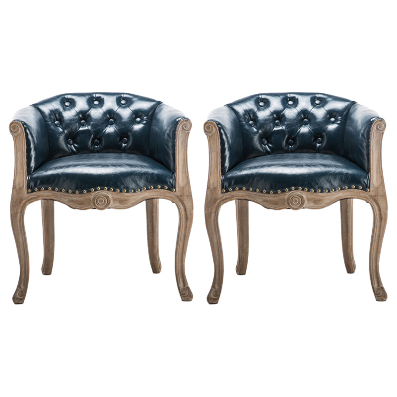Upholstered Dining Arm Chair Tufted Dining Armchairs with Rubberwood Legs