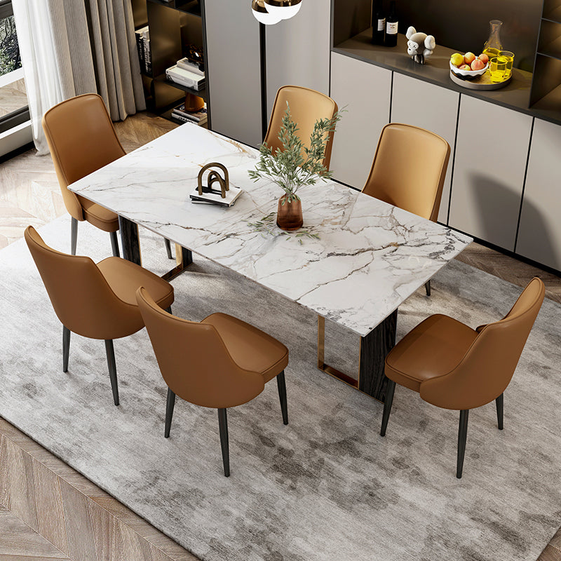 Scandinavian Style Metal Dining Chairs Dining Room Parsons Armless Chair