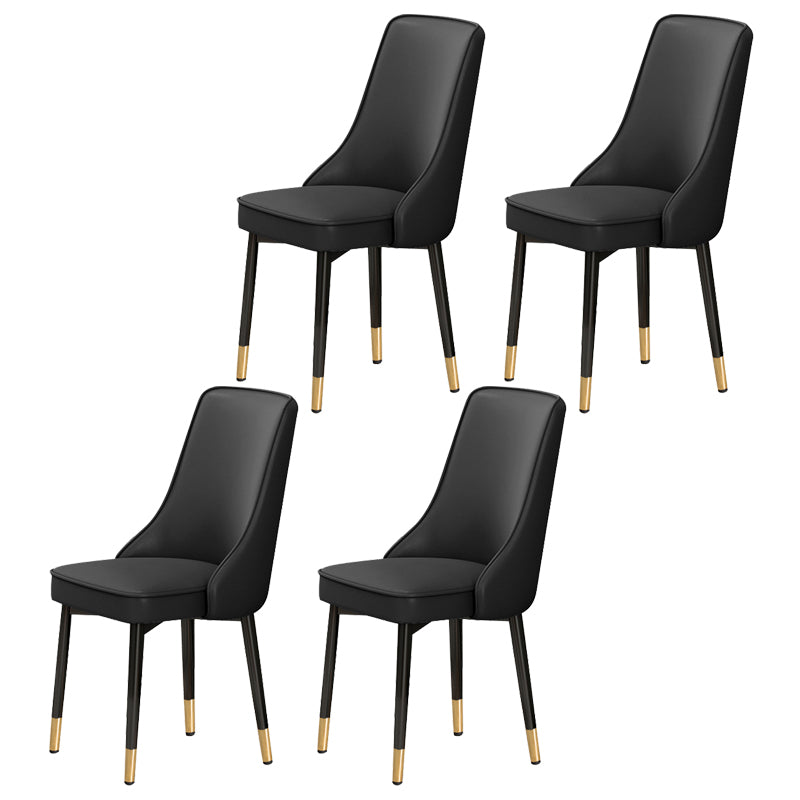 Scandinavian Style Metal Dining Chairs Dining Room Parsons Armless Chair