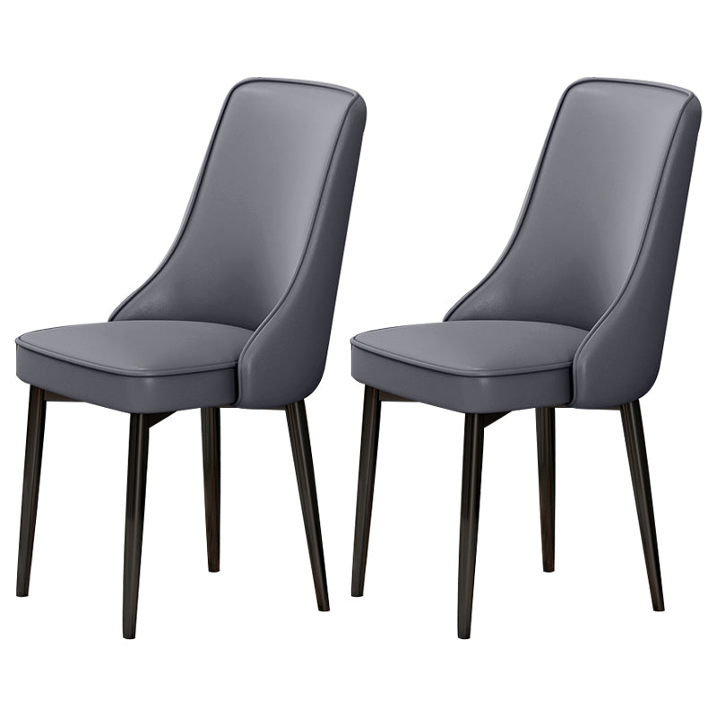Scandinavian Style Metal Dining Chairs Dining Room Parsons Armless Chair