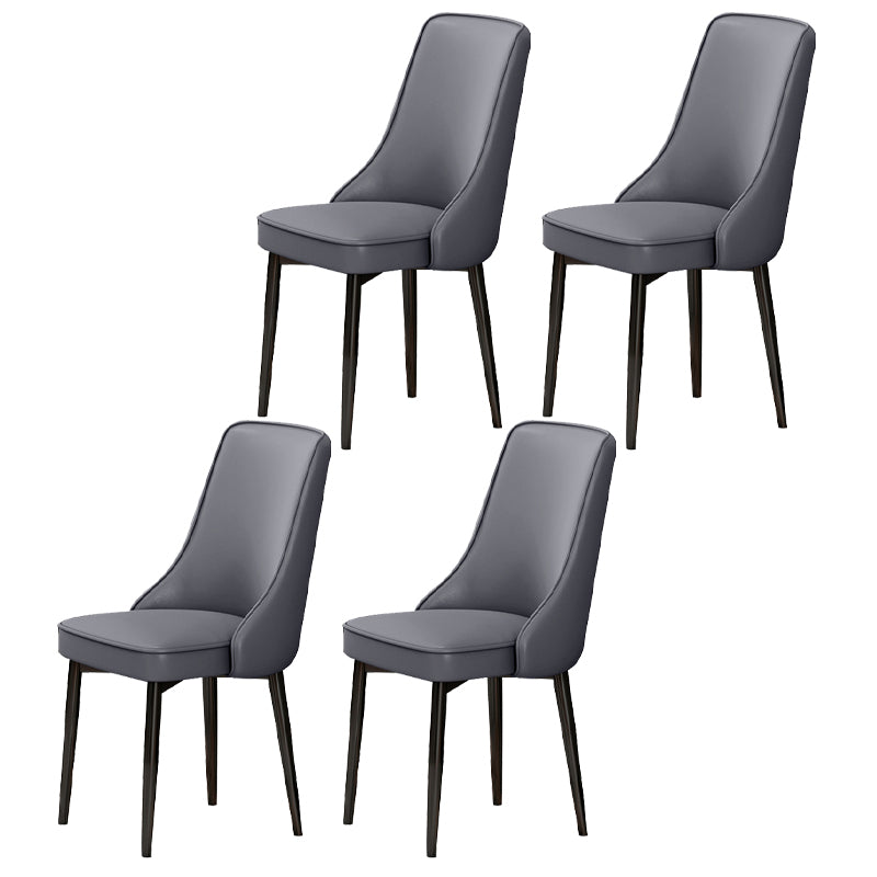 Scandinavian Style Metal Dining Chairs Dining Room Parsons Armless Chair
