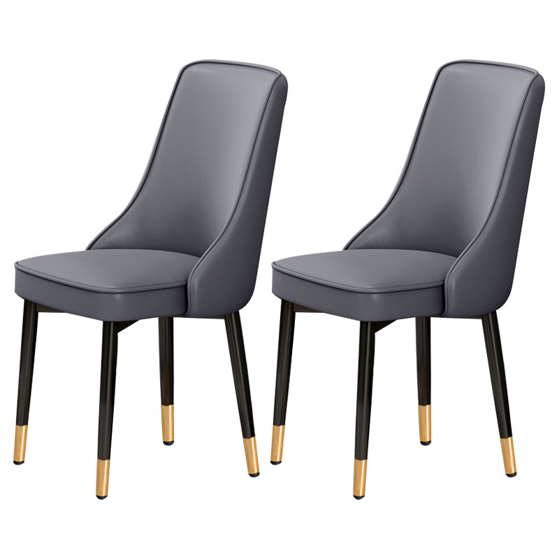 Scandinavian Style Metal Dining Chairs Dining Room Parsons Armless Chair